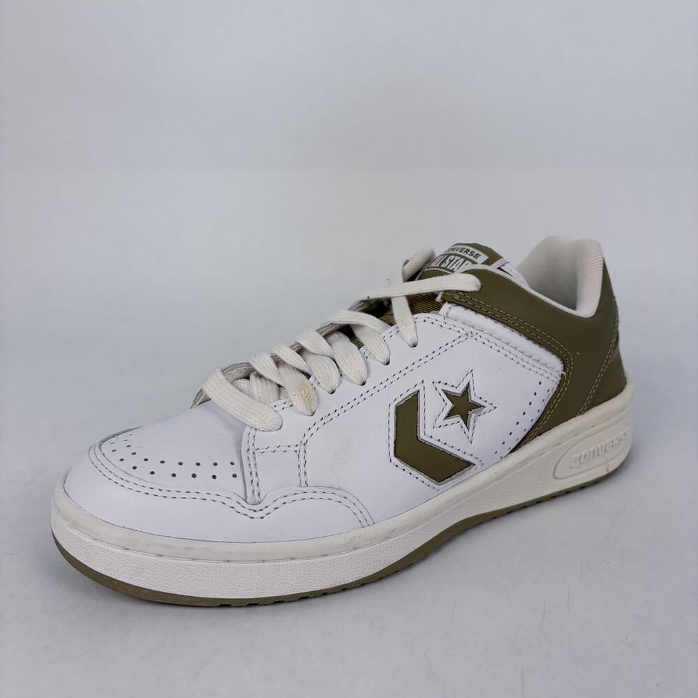 Converse Men's Weapon Low Sneakers in White Mossy Sloth 6.5